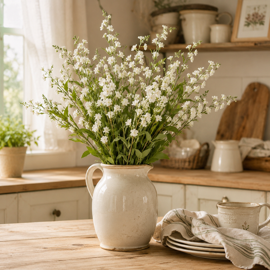 34” White Floral Stem