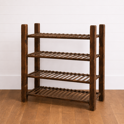 Vintage Wooden Tabletop Baker’s Rack