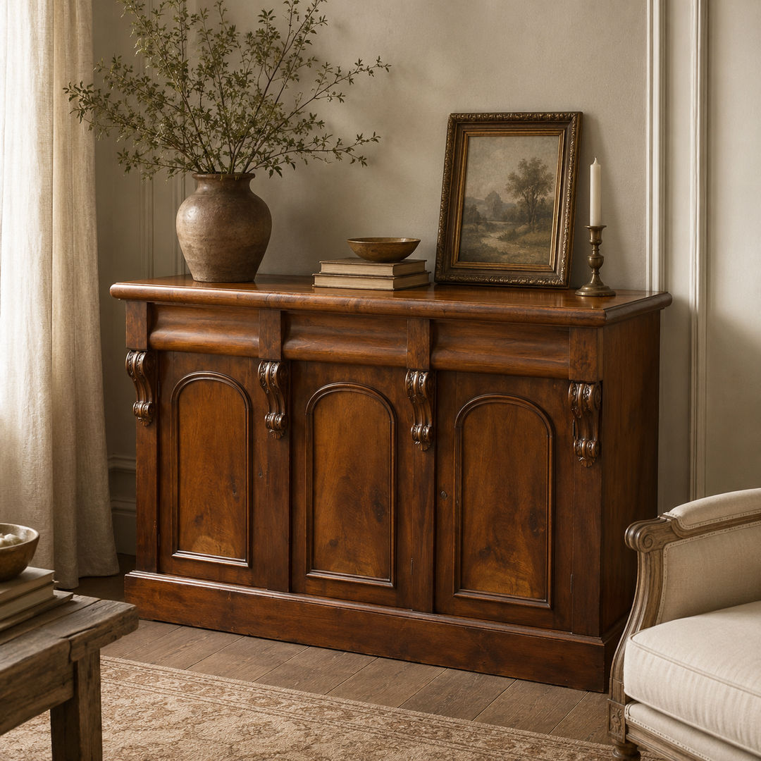 Antique Victorian Walnut Sideboard Late 19th century