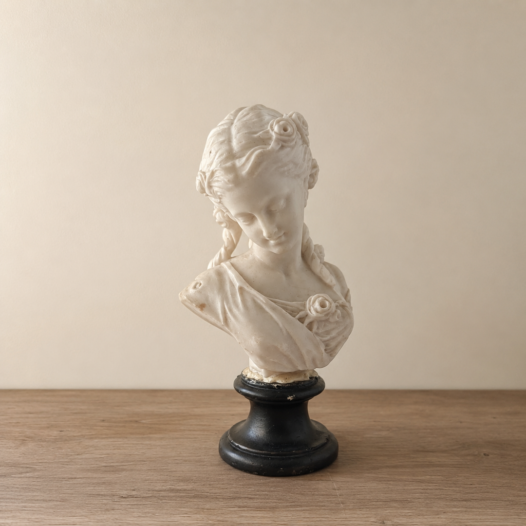 Vintage French Alabaster Bust c. 1930s