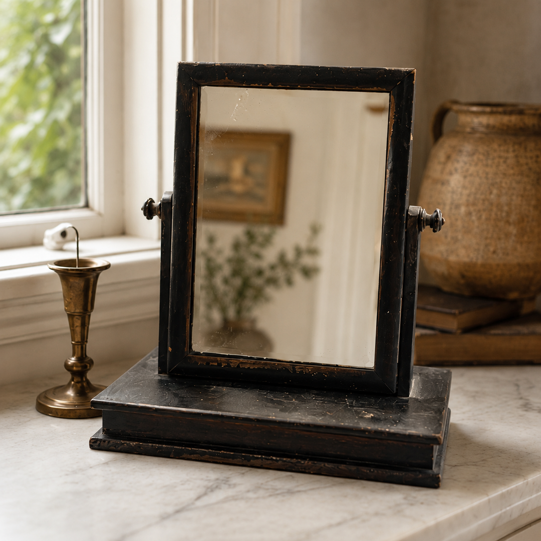 Antique Ebonized Tabletop Dressing Mirror | Late 19th–Early 20th Century