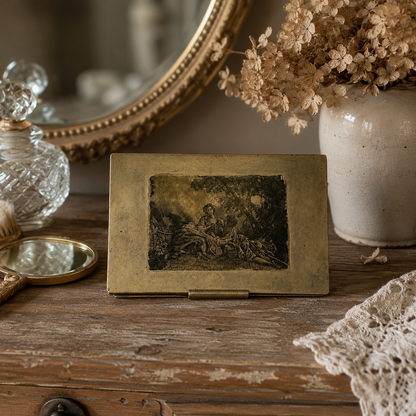 Vintage Austrian Brass Vanity Compact Circa 1920s–1930s