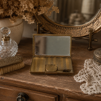 Vintage Austrian Brass Vanity Compact Circa 1920s–1930s