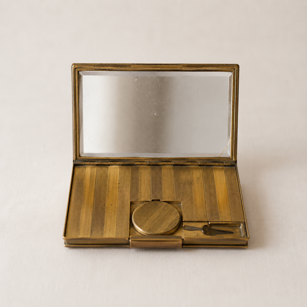 Vintage Austrian Brass Vanity Compact Circa 1920s–1930s