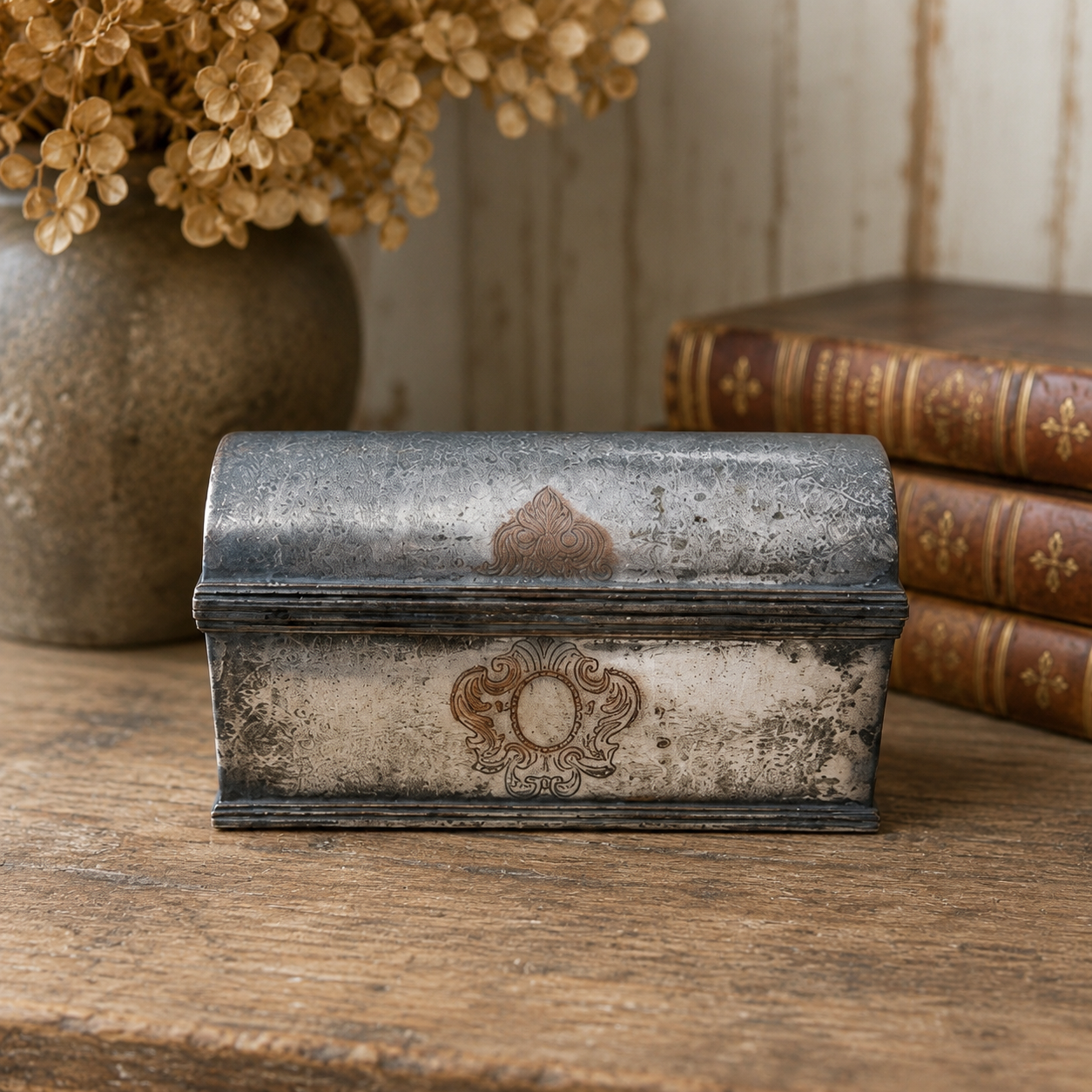 Antique French Silver-Plated Jewelry Casket