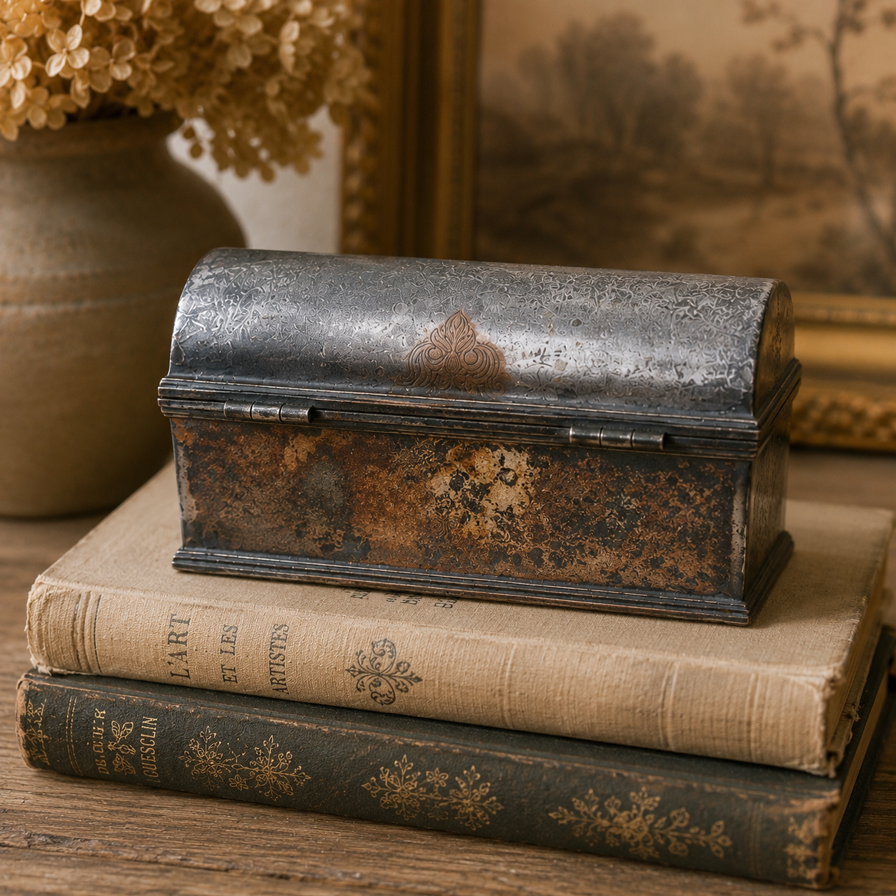 Antique French Silver-Plated Jewelry Casket