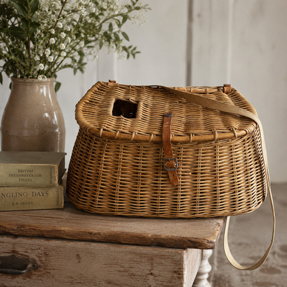 Vintage Wicker Fishing Creel