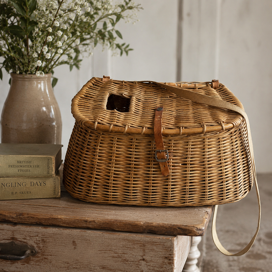 Vintage Wicker Fishing Creel