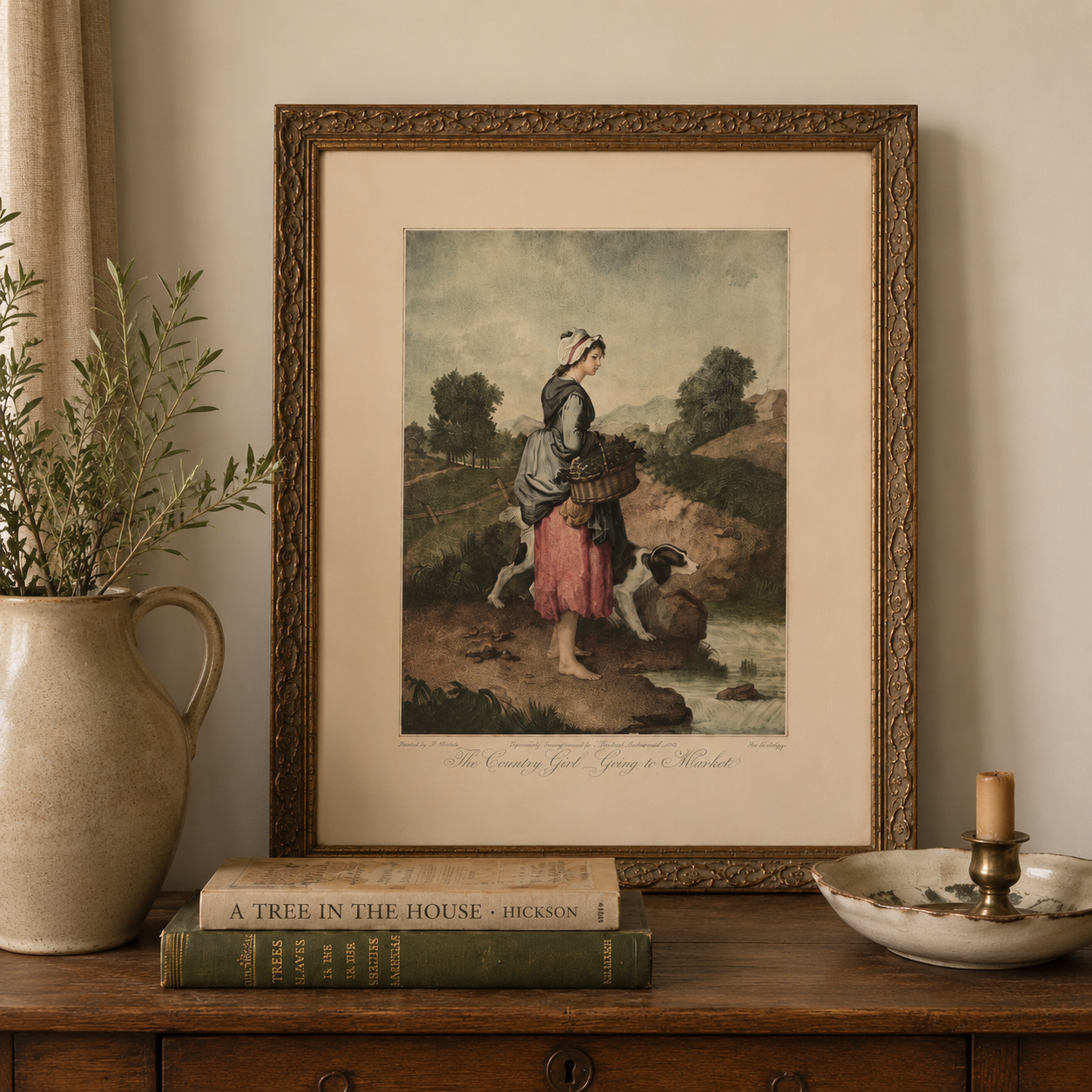 Vintage Framed Print – The Country Girl Going to Market | Pears’ Annual, 1915