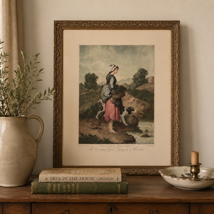 Vintage Framed Print – The Country Girl Going to Market | Pears’ Annual, 1915
