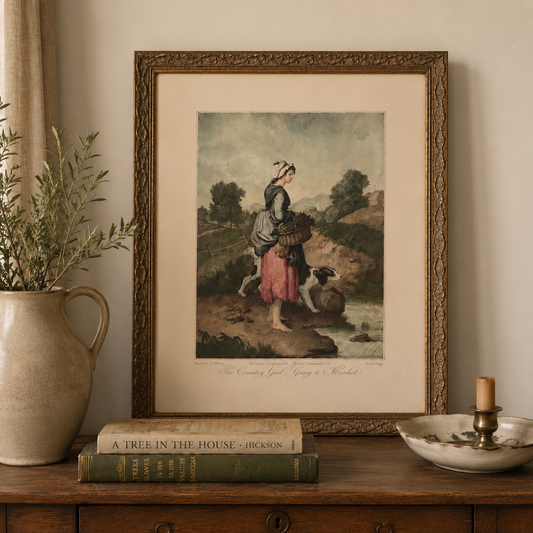 Vintage Framed Print – The Country Girl Going to Market | Pears’ Annual, 1915