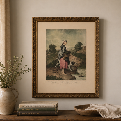 Vintage Framed Print – The Country Girl Going to Market | Pears’ Annual, 1915
