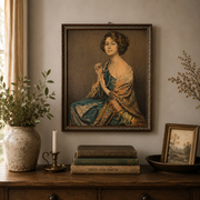 Vintage Framed Edwardian Lady Portrait Print
