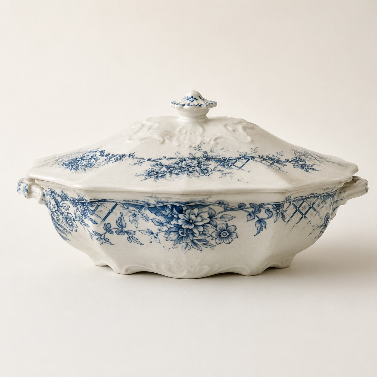 Antique English Ironstone Covered Serving Dish – Ashanti Pattern
