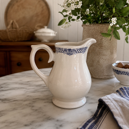 Vintage Churchill England Blue & White Cream Pitcher