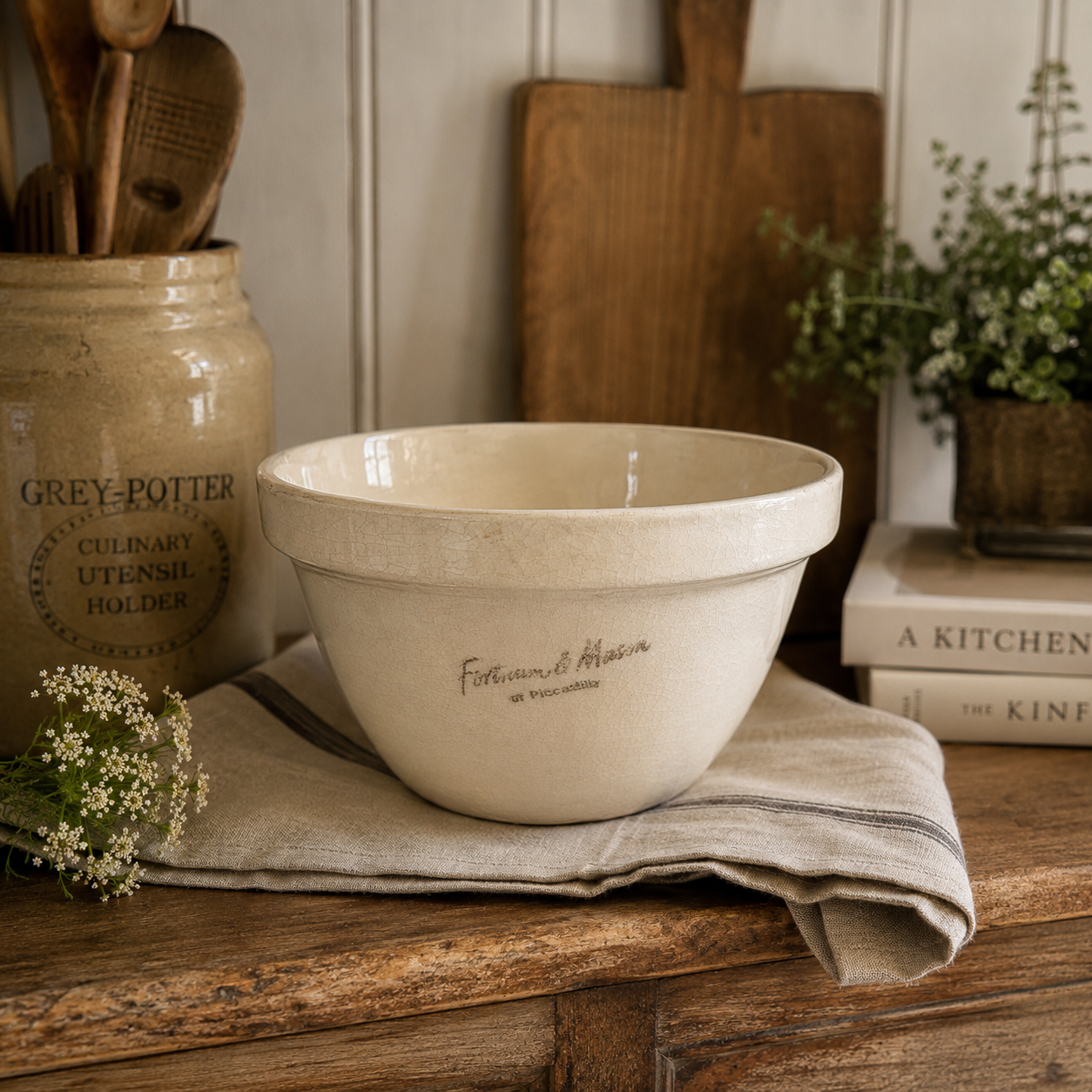 Antique Fortnum & Mason Piccadilly Ironstone Pudding Bowl | England | c. 1910-1930