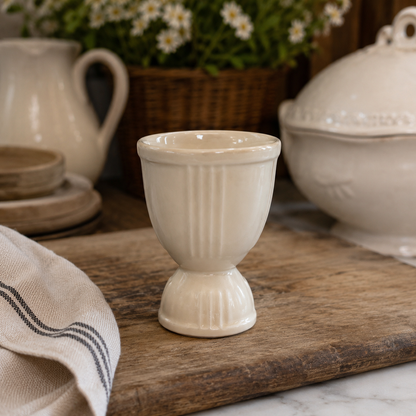 Vintage White Ironstone Egg Cups – Set of 4