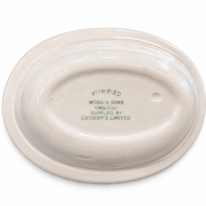 Vintage Wood & Sons Vitrified Ironstone Soap Dish – Green Band