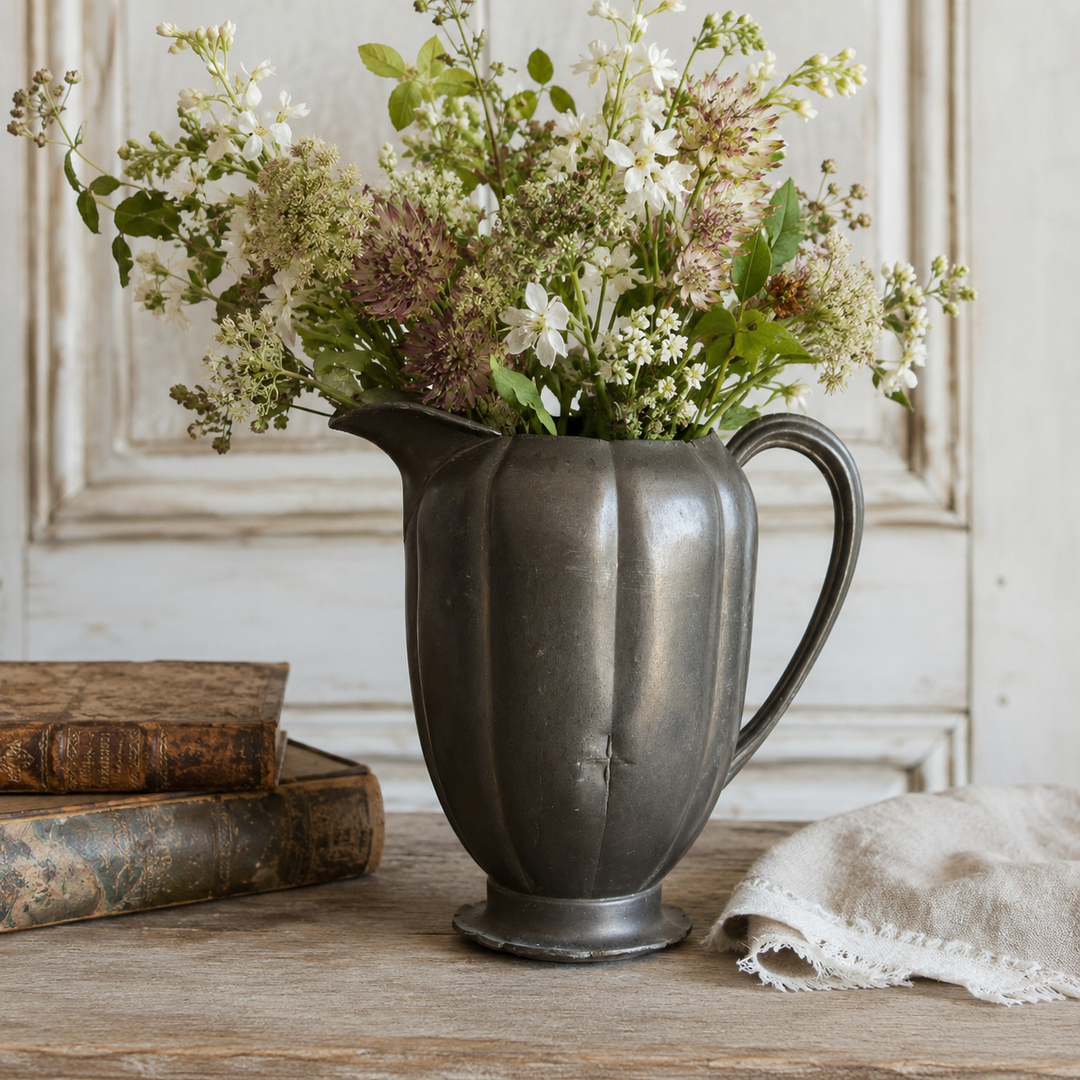Vintage French Pewter Pitcher