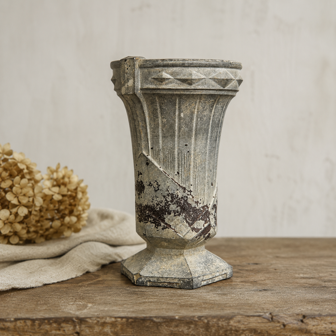 Antique French Cast Iron Garden Urn - Era: Late 19th–early 20th century