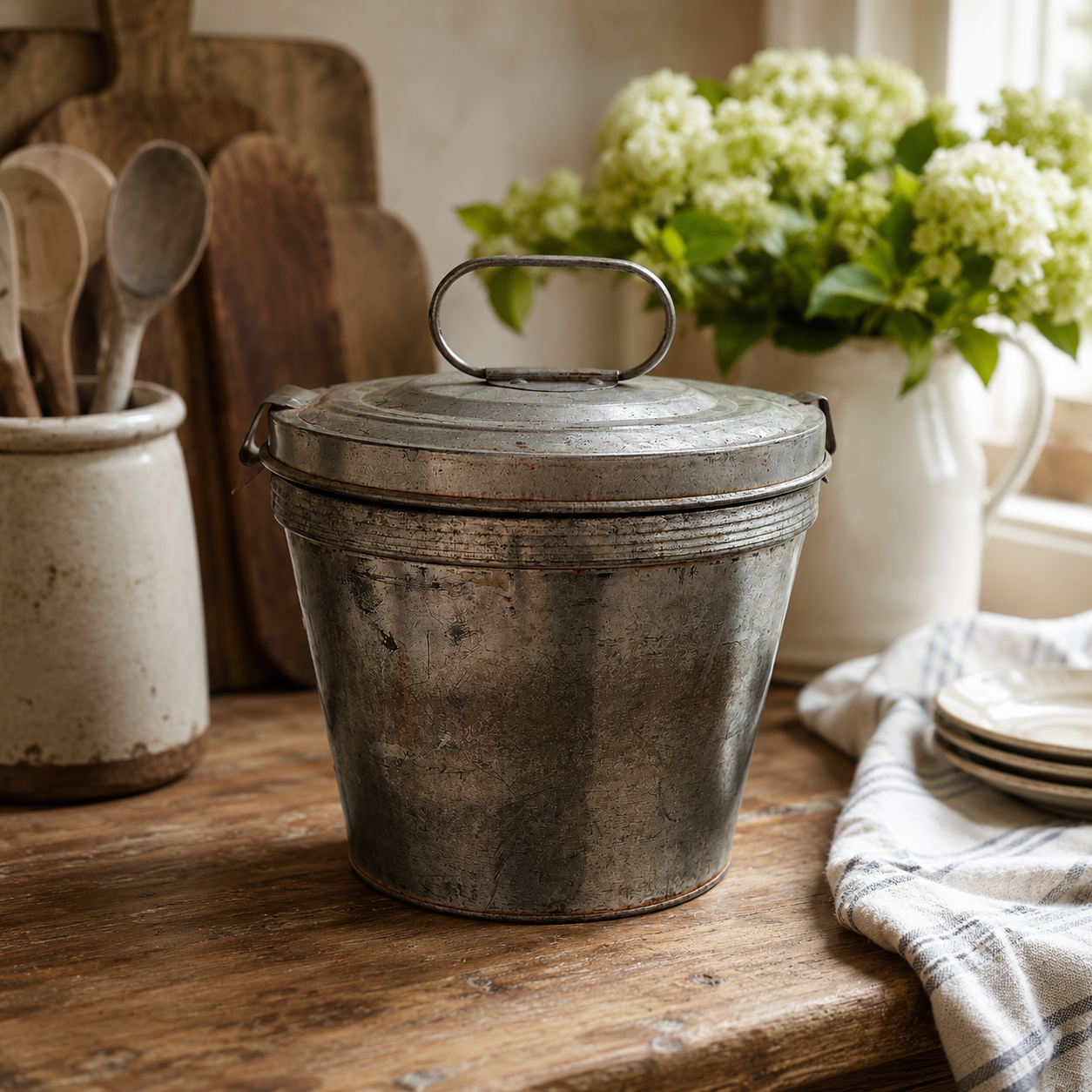 Vintage Metal Pudding Mould with Lid