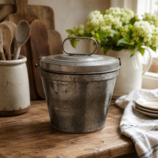 Vintage Metal Pudding Mould with Lid