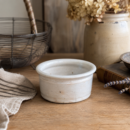 Antique White Ironstone Preserve Crock