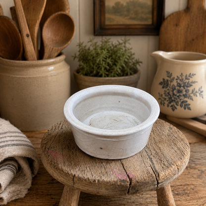 Antique White Ironstone Preserve Crock