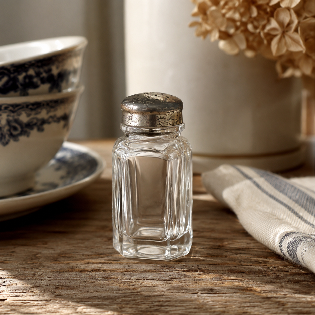 Vintage pressed glass salt shaker