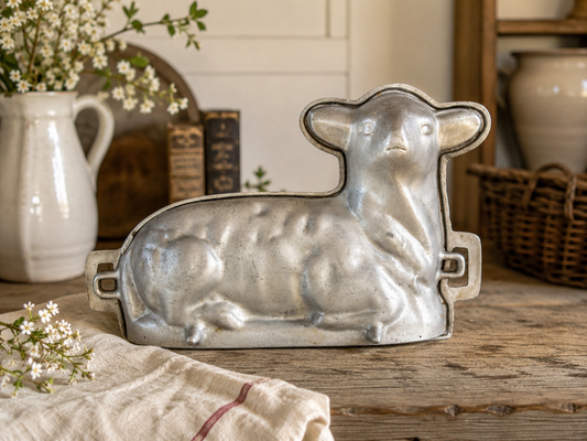 Large vintage lamb cake mould