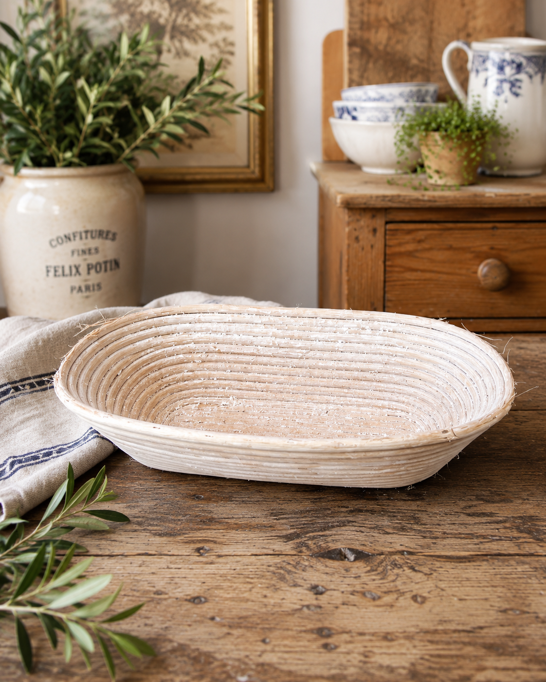 French Vintage Rattan Bread Proofing Baskets (Bannetons)