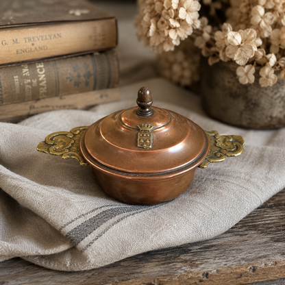 Antique Petite Copper & Brass Bonbonnière | France c.1900
