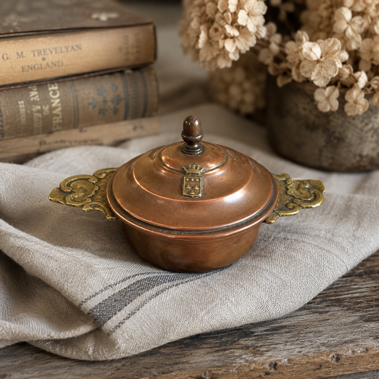 Antique Petite Copper & Brass Bonbonnière | France c.1900