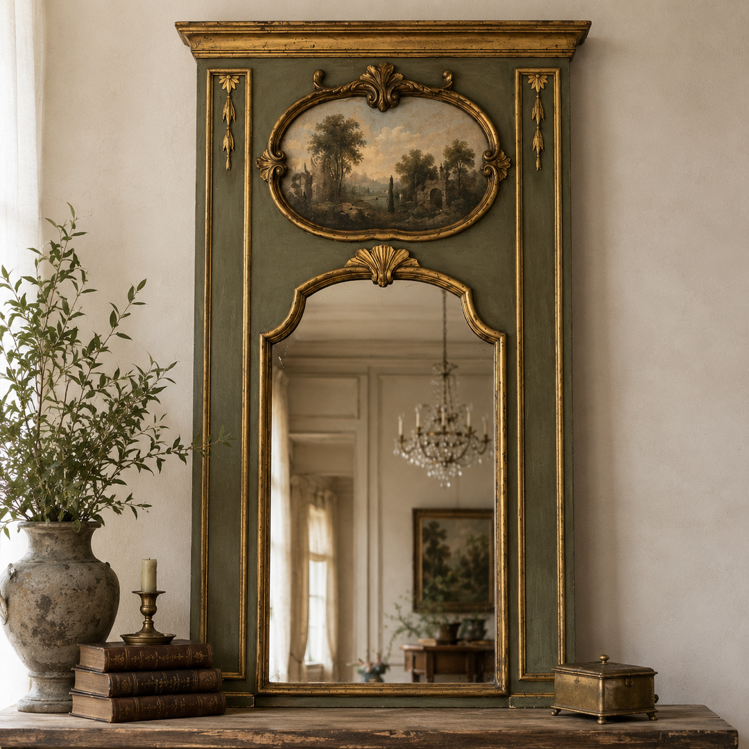 French Trumeau Mirror | Louis XVI Revival
