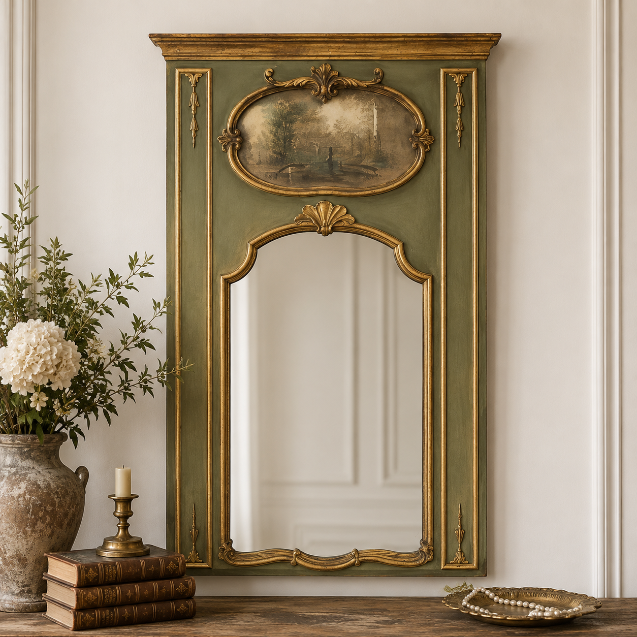 French Trumeau Mirror | Louis XVI Revival