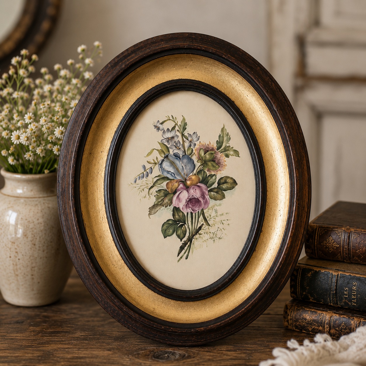 Vintage Italian Silk Floral Print | Flemish School Style