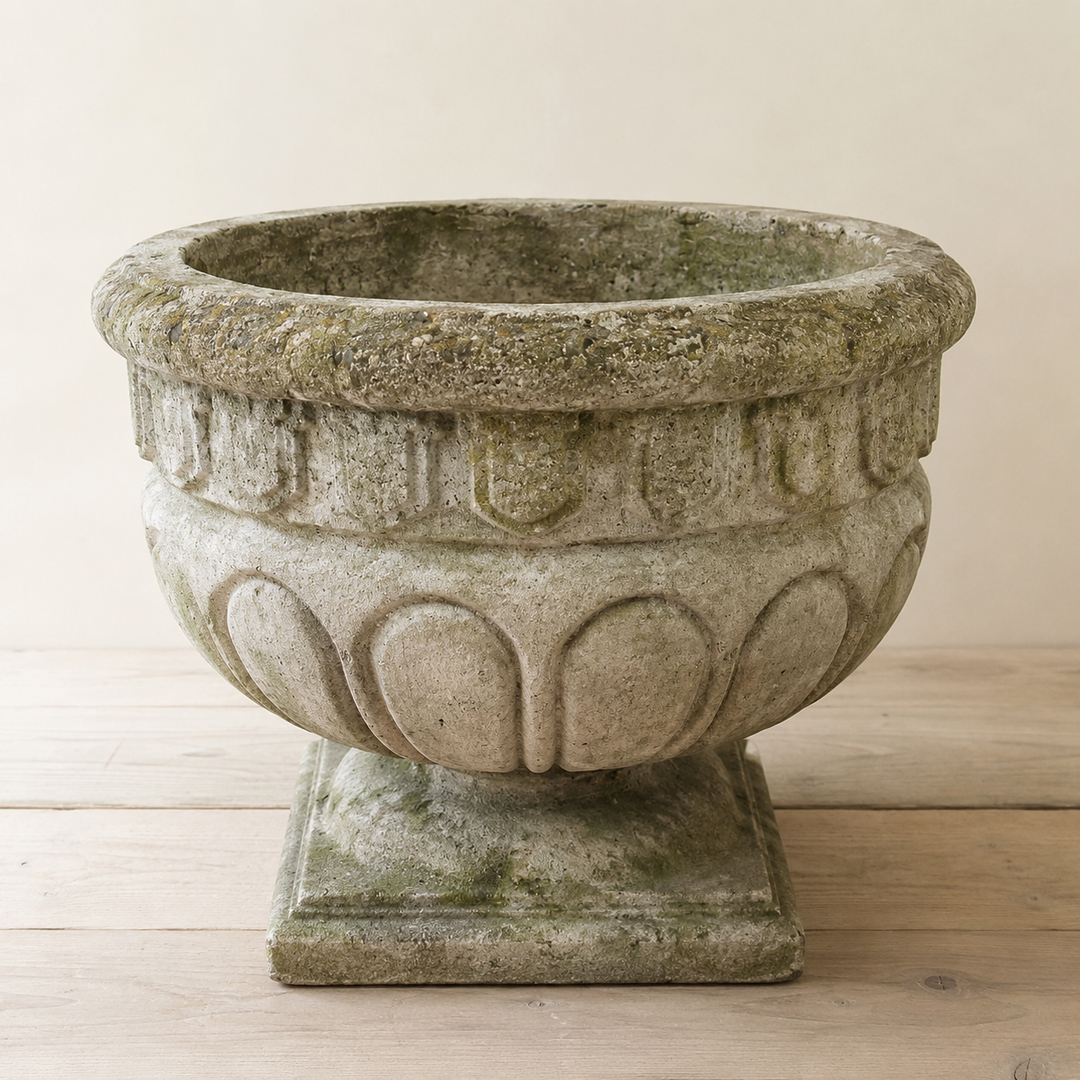 Vintage European Style Cast Stone Garden Urn