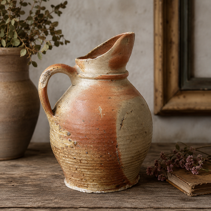 Antique French Terracotta Pitcher