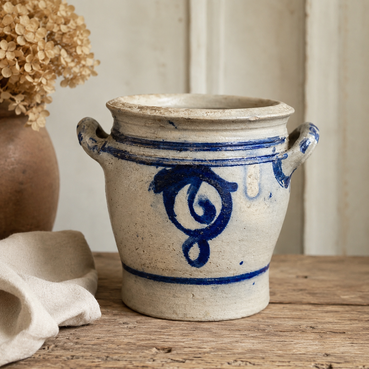 Antique Alsatian Salt-Glazed Stoneware Pot | Circa 1880–1920