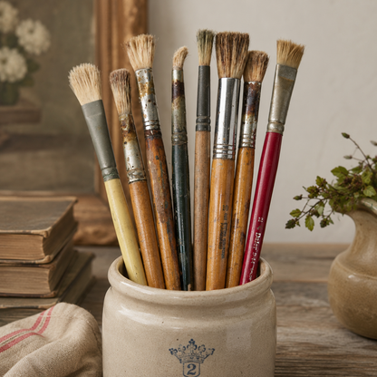 Vintage Artist’s Paint Brush Collection – Set of 8