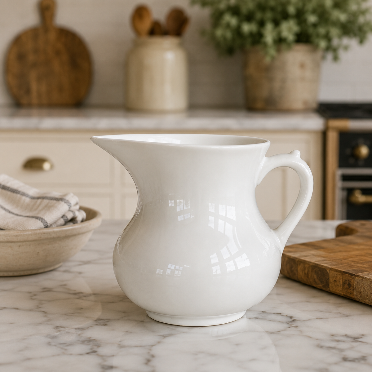 Large English ironstone jug         (c. 1880–1910)