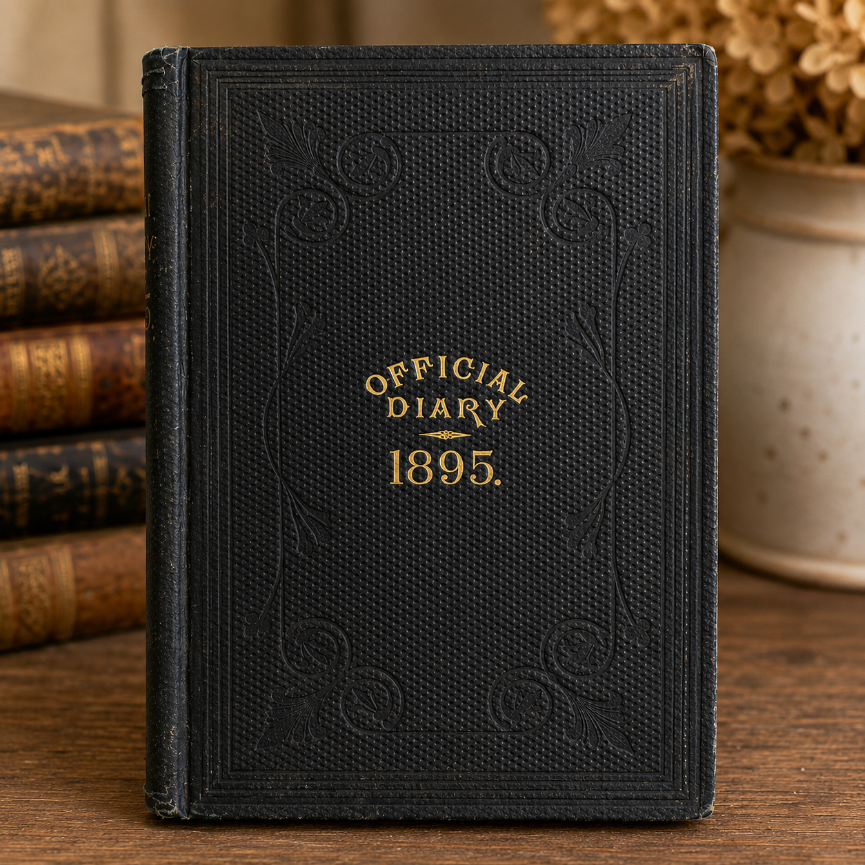 Antique 1895 Victorian Official Diary | Handwritten French Journal