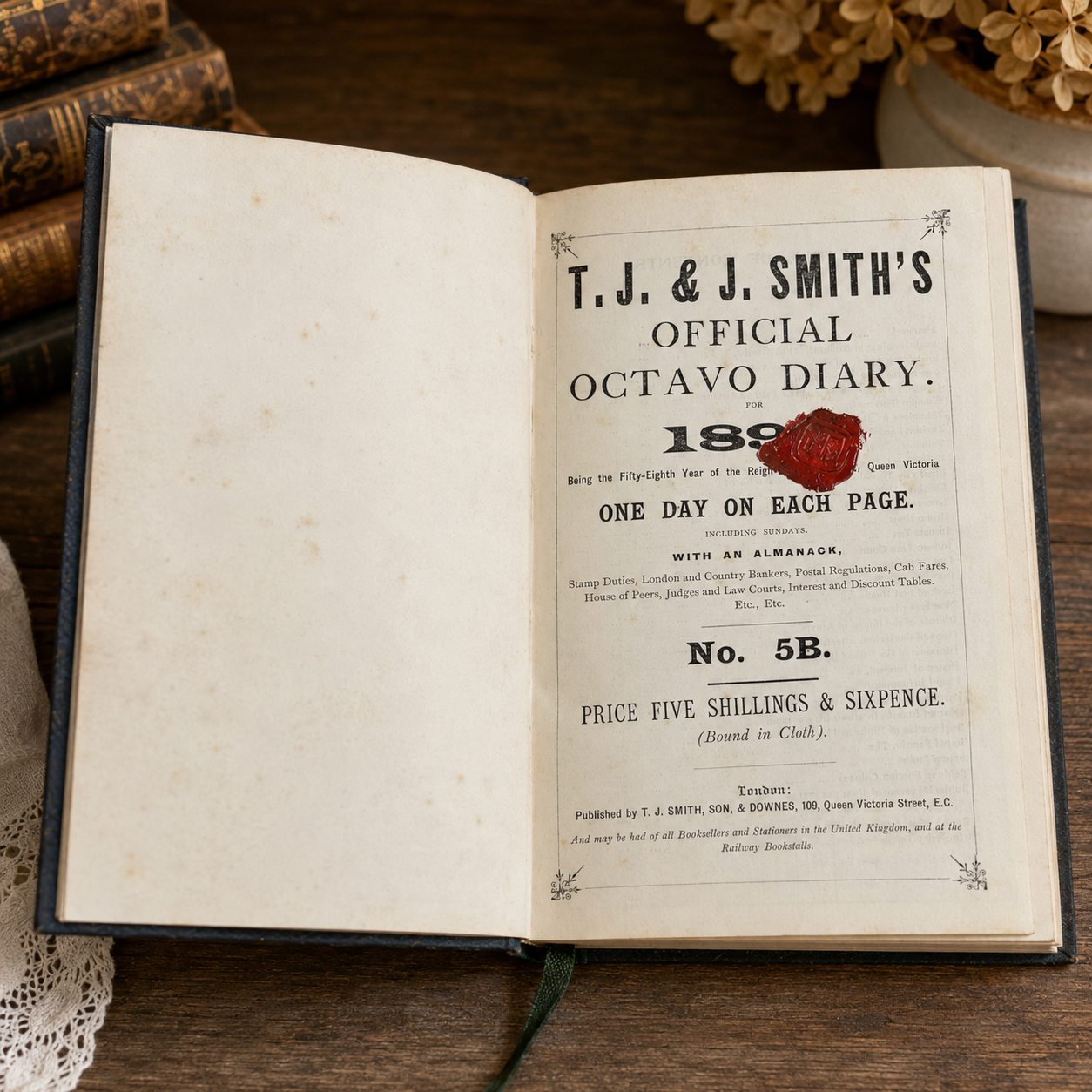 Antique 1895 Victorian Official Diary | Handwritten French Journal