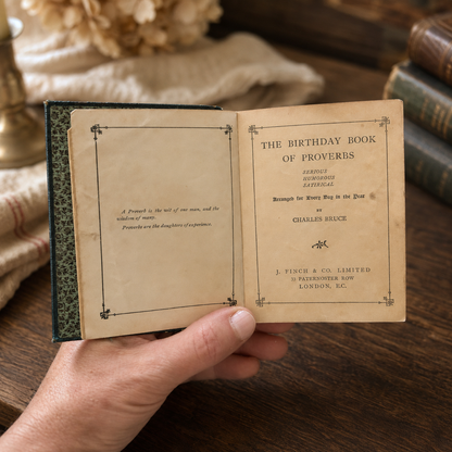 Antique Edwardian Birthday Book of Proverbs | England | Circa 1905–1915