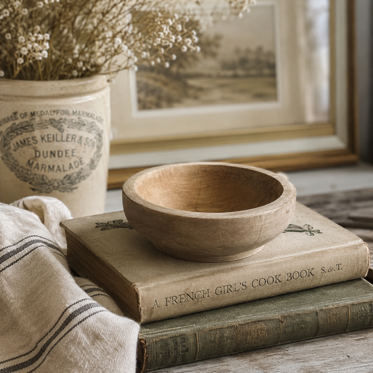 Vintage Hand-Turned Wooden Bowl Circa 1920–1950s