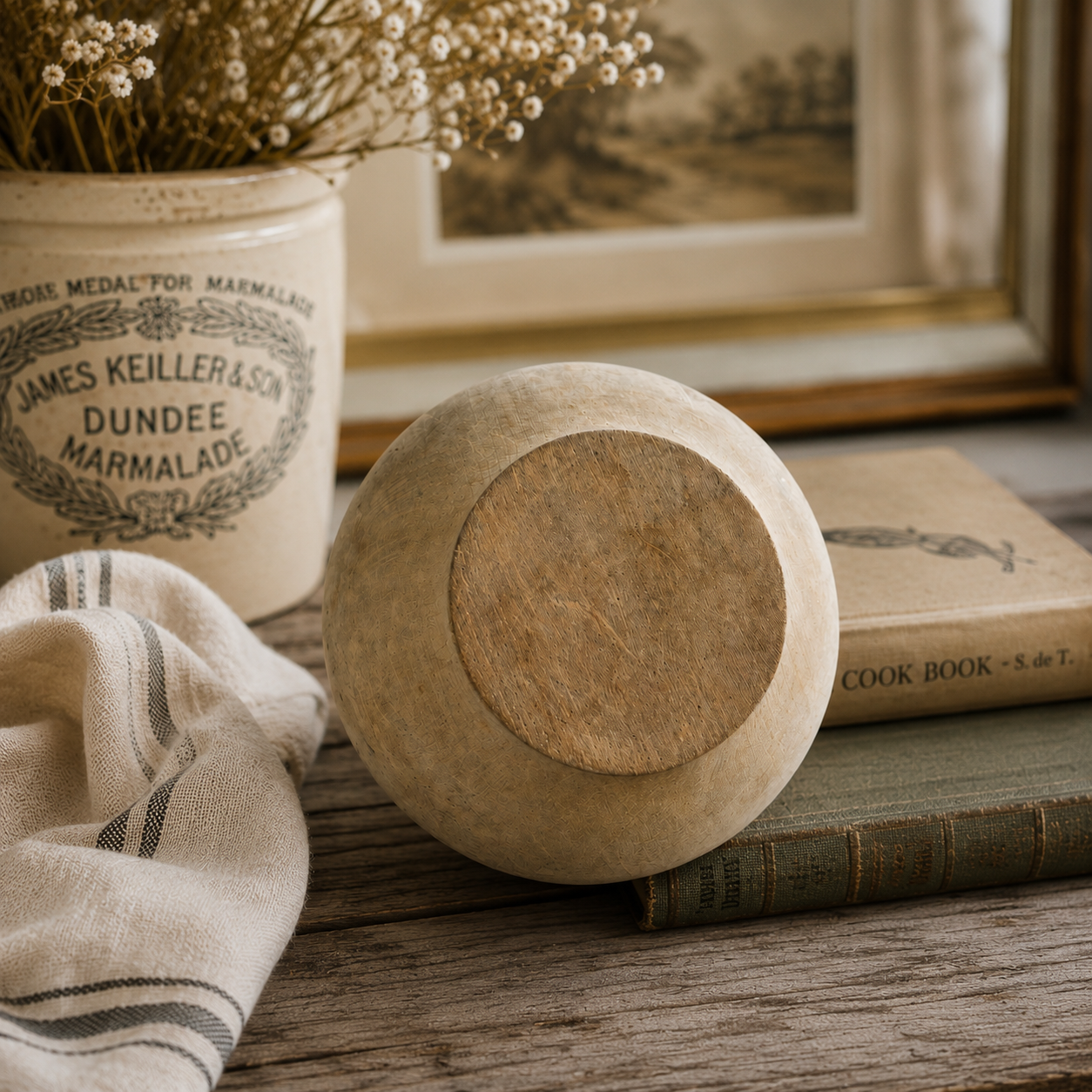 Vintage Hand-Turned Wooden Bowl Circa 1920–1950s