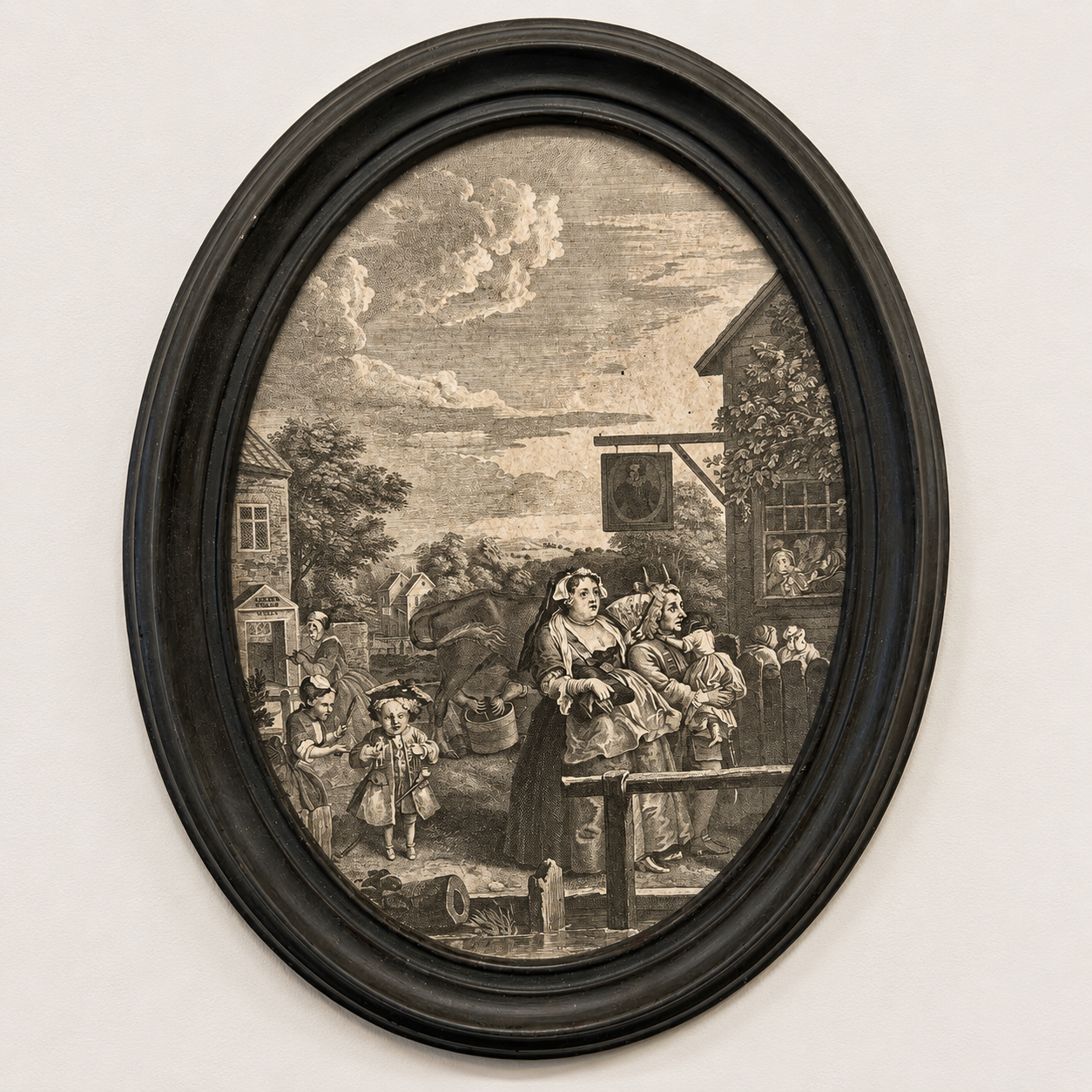 Vintage English Hogarth-Style Framed Prints