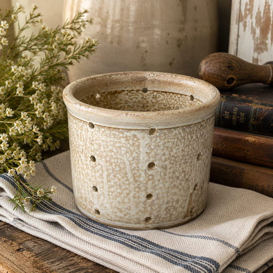 Antique French Stoneware Faisselle Cheese Mold
France, c. 1880–1920