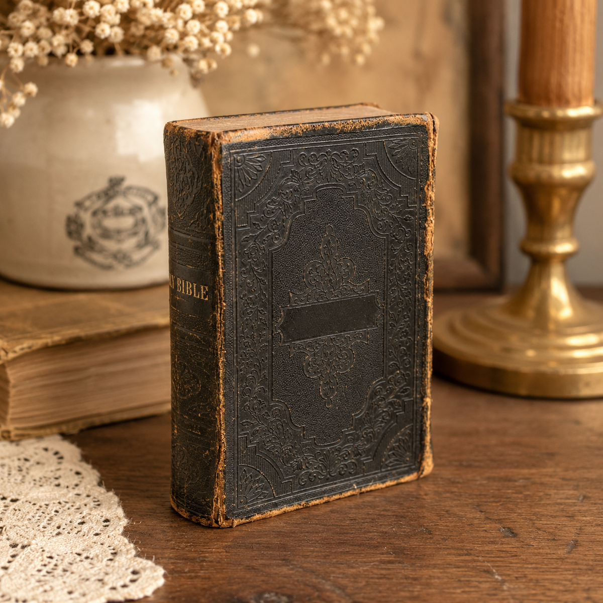 Antique 1857 American Bible Society Pocket Bible