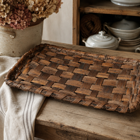 Vintage French woven drying basket